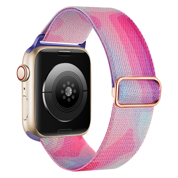 For Apple Watch 6 40mm Painted Pattern Nylon Replacement Watch Band(Ladder Purple Blue) - Watch Bands by PMC TechLife | Online Shopping South Africa | PMC TechLife