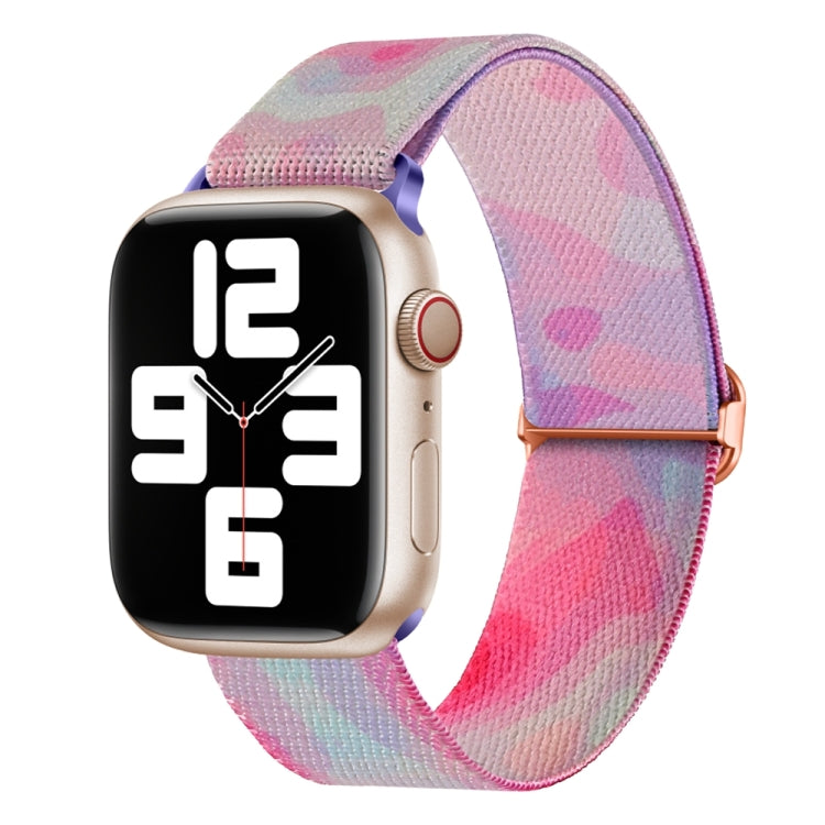 For Apple Watch 3 38mm Painted Pattern Nylon Replacement Watch Band(Ladder Purple Blue) - Watch Bands by PMC TechLife | Online Shopping South Africa | PMC TechLife