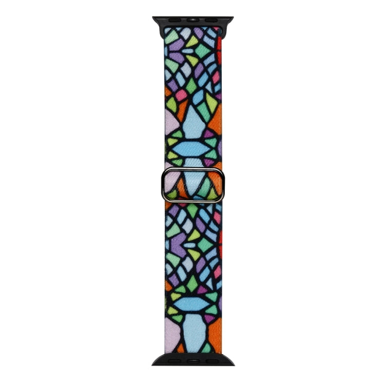 For Apple Watch 3 42mm Painted Pattern Nylon Replacement Watch Band(Geometric Rainbow) - Watch Bands by PMC TechLife | Online Shopping South Africa | PMC TechLife