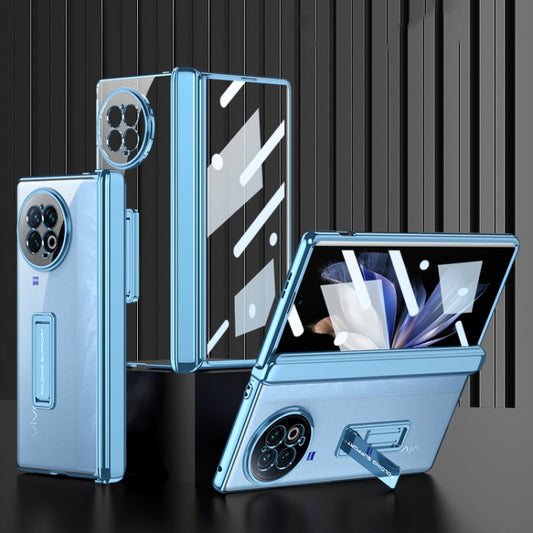 For vivo X Fold2 GKK Integrated Folding Hinge Phone Case with Holder(Blue) - vivo Cases by GKK | Online Shopping South Africa | PMC Jewellery