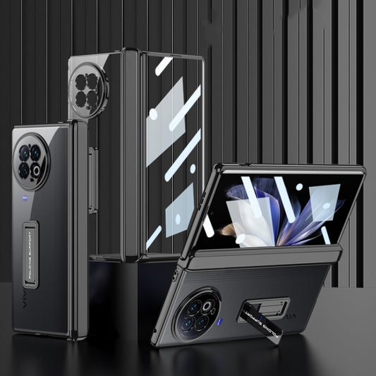 For vivo X Fold2 GKK Integrated Folding Hinge Phone Case with Holder(Black) - vivo Cases by GKK | Online Shopping South Africa | PMC Jewellery