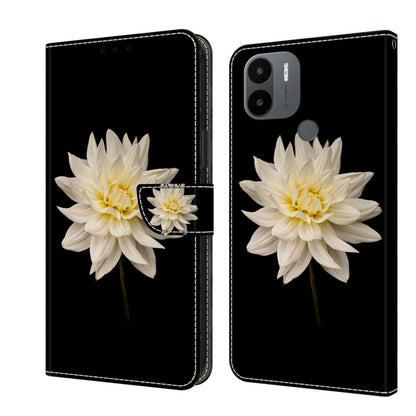 For Xiaomi Redmi A1+ / A2 / A2+ Crystal 3D Shockproof Protective Leather Phone Case(White Flower) - Xiaomi Cases by PMC Jewellery | Online Shopping South Africa | PMC Jewellery