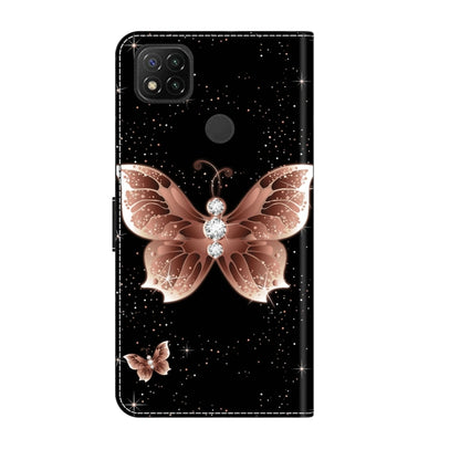 For Xiaomi Redmi 9C Crystal 3D Shockproof Protective Leather Phone Case(Pink Diamond Butterfly) - Xiaomi Cases by PMC Jewellery | Online Shopping South Africa | PMC Jewellery