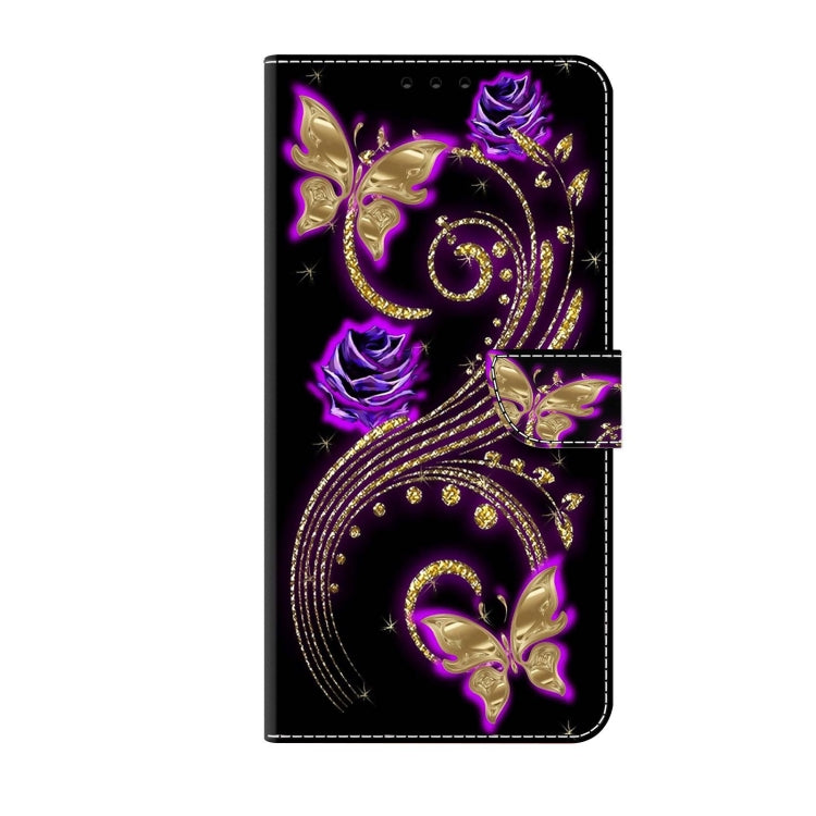 For Xiaomi Redmi Note 8 Pro Crystal 3D Shockproof Protective Leather Phone Case(Purple Flower Butterfly) - Xiaomi Cases by PMC Jewellery | Online Shopping South Africa | PMC Jewellery