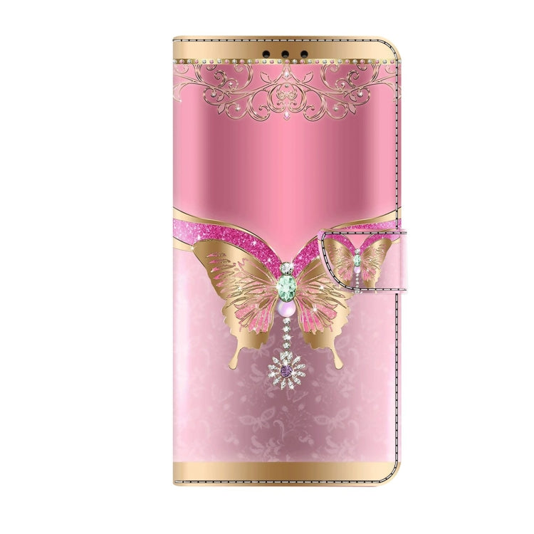 For Xiaomi Redmi Note 10 4G Crystal 3D Shockproof Protective Leather Phone Case(Pink Bottom Butterfly) - free shipping - PMC TechLife - Order now!