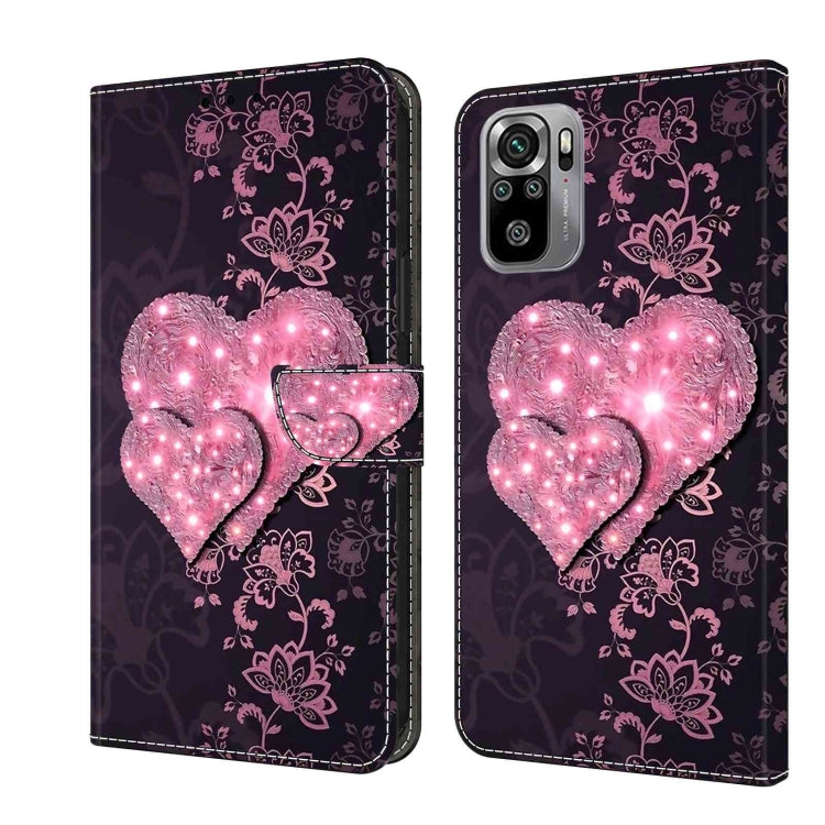 For Xiaomi Redmi Note 10 4G Crystal 3D Shockproof Protective Leather Phone Case(Lace Love) - free shipping - PMC TechLife - Order now!