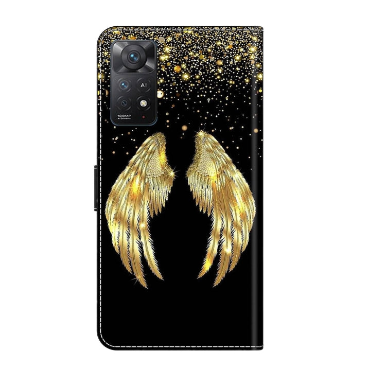 For Xiaomi Redmi Note 11 Pro 5G / 4G Global Crystal 3D Shockproof Protective Leather Phone Case(Golden Wings) - Xiaomi Cases by PMC Jewellery | Online Shopping South Africa | PMC Jewellery