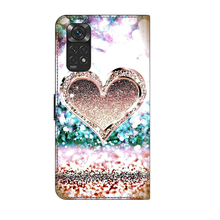 For Xiaomi Redmi Note 11 Global Crystal 3D Shockproof Protective Leather Phone Case(Pink Diamond Heart) - Xiaomi Cases by PMC Jewellery | Online Shopping South Africa | PMC Jewellery