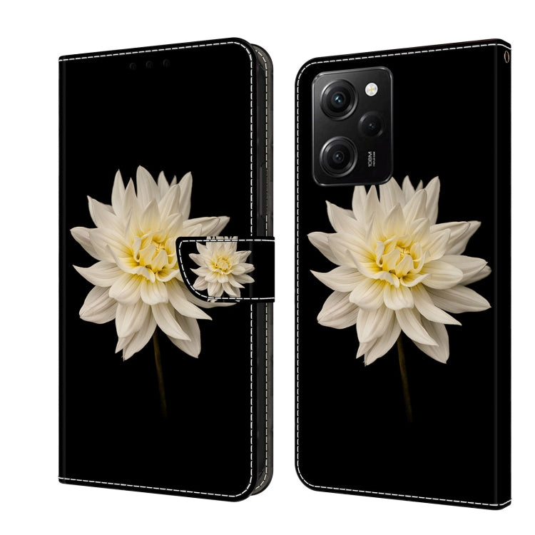 For Xiaomi Redmi Note 12 Pro Global Crystal 3D Shockproof Protective Leather Phone Case(White Flower) - free shipping - PMC TechLife - Order now!