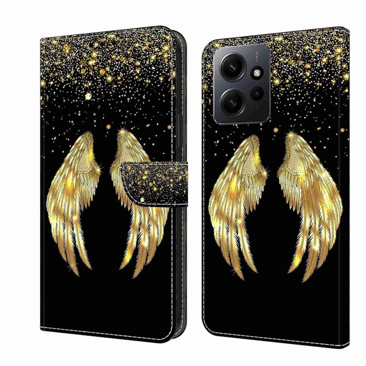 For Xiaomi Redmi Note 12 4G Crystal 3D Shockproof Protective Leather Phone Case(Golden Wings) - free shipping - PMC TechLife - Order now!