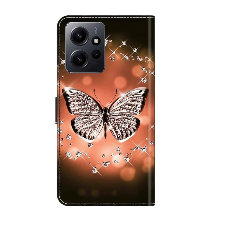 For Xiaomi Redmi Note 12 4G Crystal 3D Shockproof Protective Leather Phone Case(Crystal Butterfly) - Xiaomi Cases by PMC Jewellery | Online Shopping South Africa | PMC Jewellery