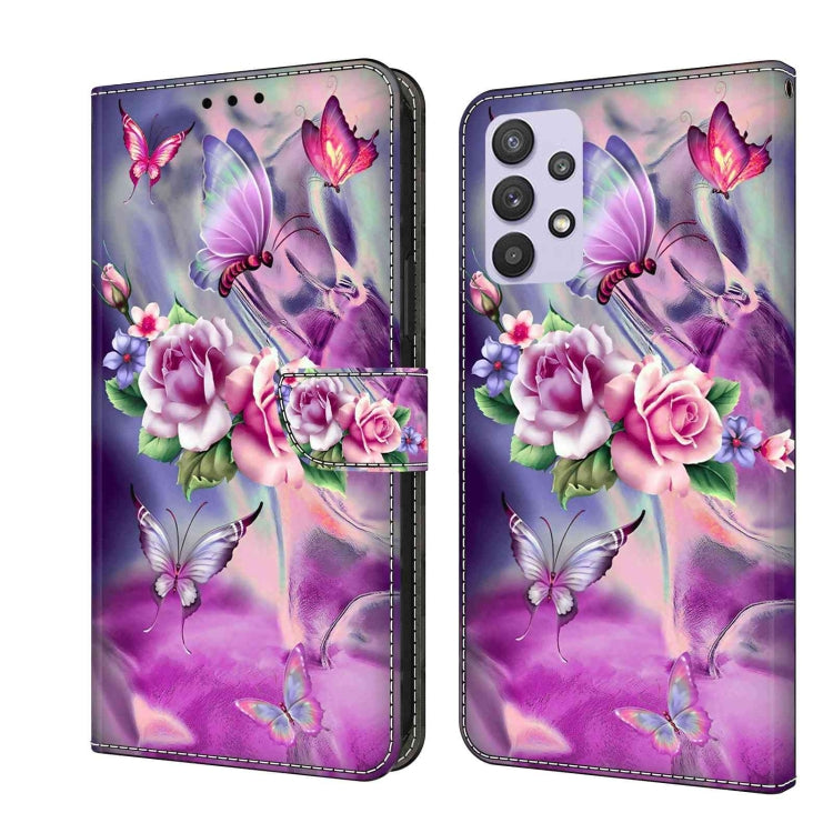 For Samsung Galaxy A32 5G Crystal 3D Shockproof Protective Leather Phone Case(Butterfly) - free shipping - PMC TechLife - Order now!