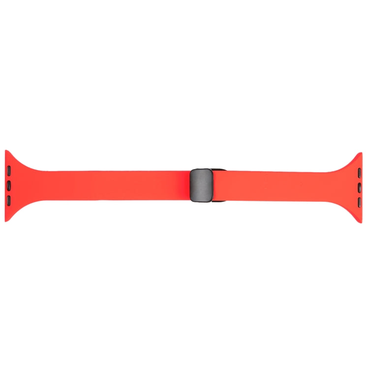 For Apple Watch 8 45mm  Magnetic Buckle Slim Silicone Watch Band(Red) - Watch Bands by PMC Jewellery | Online Shopping South Africa | PMC Jewellery