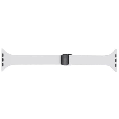 For Apple Watch SE 2022 40mm Magnetic Buckle Slim Silicone Watch Band(White) - Watch Bands by PMC Jewellery | Online Shopping South Africa | PMC Jewellery