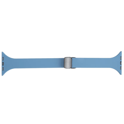 For Apple Watch SE 2022 40mm Magnetic Buckle Slim Silicone Watch Band(Blue) - Watch Bands by PMC Jewellery | Online Shopping South Africa | PMC Jewellery