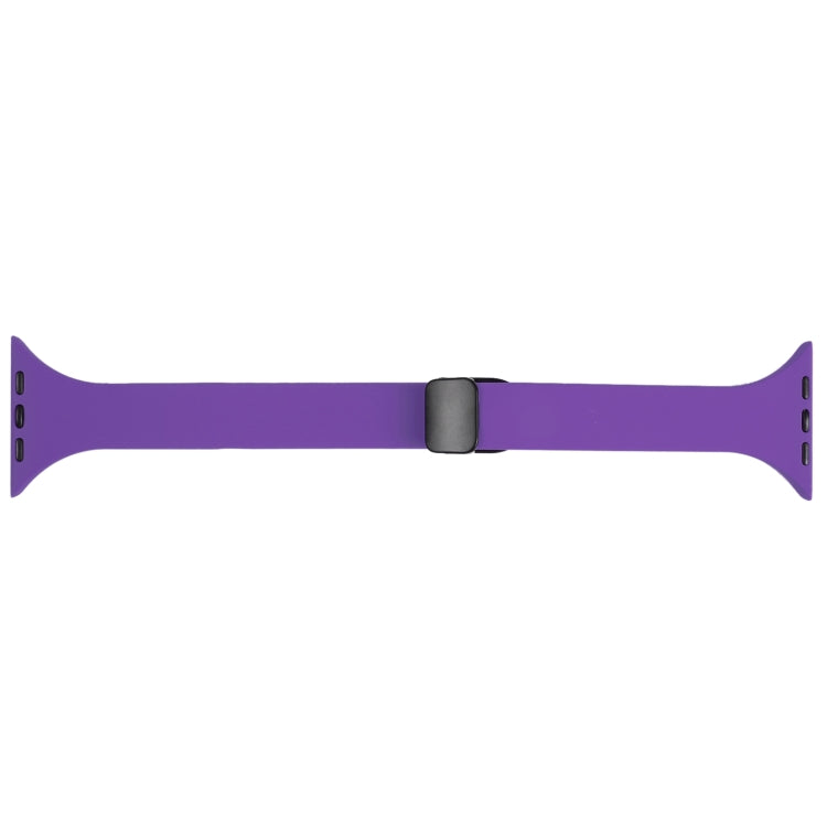 For Apple Watch SE 2022 44mm Magnetic Buckle Slim Silicone Watch Band(Dark Purple) - Watch Bands by PMC Jewellery | Online Shopping South Africa | PMC Jewellery