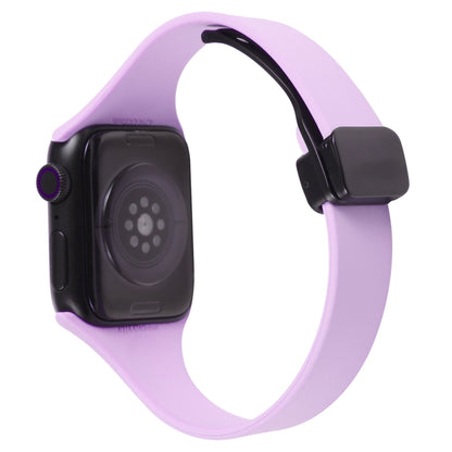 For Apple Watch 7 41mm Magnetic Buckle Slim Silicone Watch Band(Lavender) - Watch Bands by PMC Jewellery | Online Shopping South Africa | PMC Jewellery