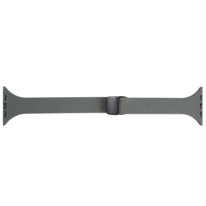 For Apple Watch SE 44mm Magnetic Buckle Slim Silicone Watch Band(Army Green) - Watch Bands by PMC Jewellery | Online Shopping South Africa | PMC Jewellery