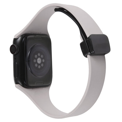 For Apple Watch 5 44mm Magnetic Buckle Slim Silicone Watch Band(Rock Grey) - Watch Bands by PMC Jewellery | Online Shopping South Africa | PMC Jewellery