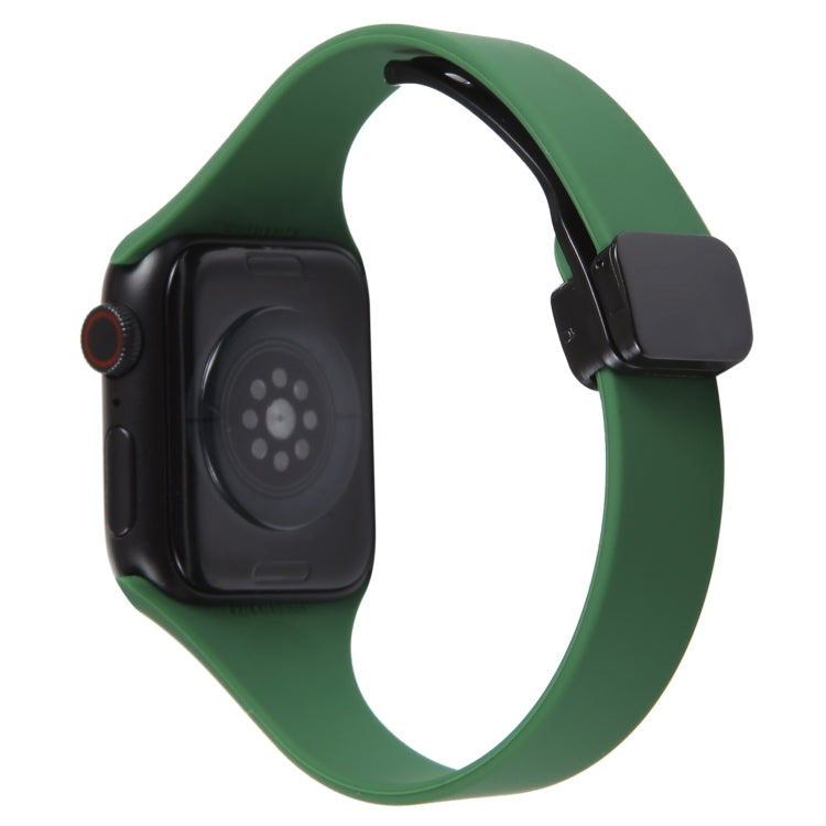 For Apple Watch 2 38mm Magnetic Buckle Slim Silicone Watch Band(Alfalfa Grass) - Watch Bands by PMC Jewellery | Online Shopping South Africa | PMC Jewellery