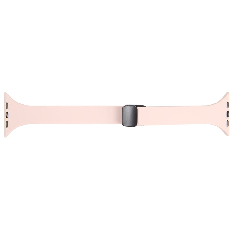 For Apple Watch 38mm Magnetic Buckle Slim Silicone Watch Band(Pink) - Watch Bands by PMC Jewellery | Online Shopping South Africa | PMC Jewellery