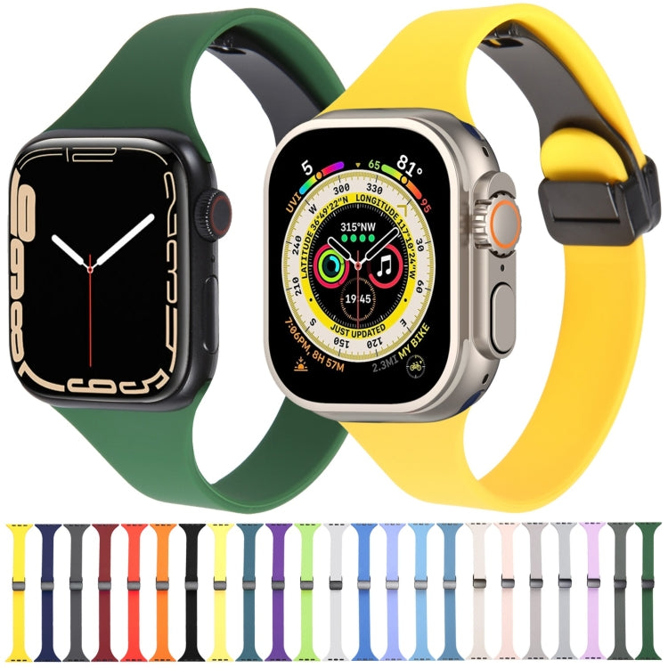 For Apple Watch 2 38mm Magnetic Buckle Slim Silicone Watch Band(Alfalfa Grass) - Watch Bands by PMC Jewellery | Online Shopping South Africa | PMC Jewellery