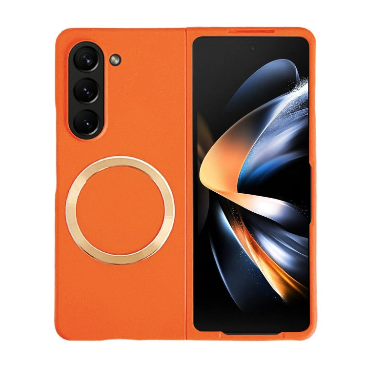 For Samsung Galaxy Z Fold5 Skin Feel Magsafe Magnetic Shockproof PC Phone Case(Orange) - Galaxy Z Fold5 Cases by PMC Jewellery | Online Shopping South Africa | PMC Jewellery