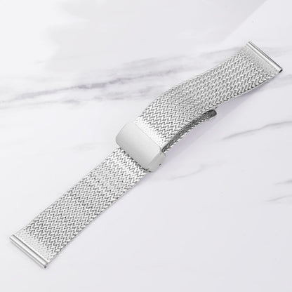 For Apple Watch 4 44mm Magnetic Buckle Herringbone Mesh Metal Watch Band(Silver) - Watch Bands by PMC Jewellery | Online Shopping South Africa | PMC Jewellery