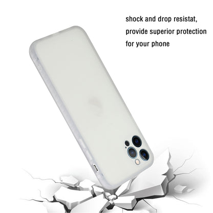 For iPhone 15 Pro Max Straight Edge Solid Color TPU Shockproof Phone Case(Transparent) - iPhone 15 Pro Max Cases by PMC Jewellery | Online Shopping South Africa | PMC Jewellery