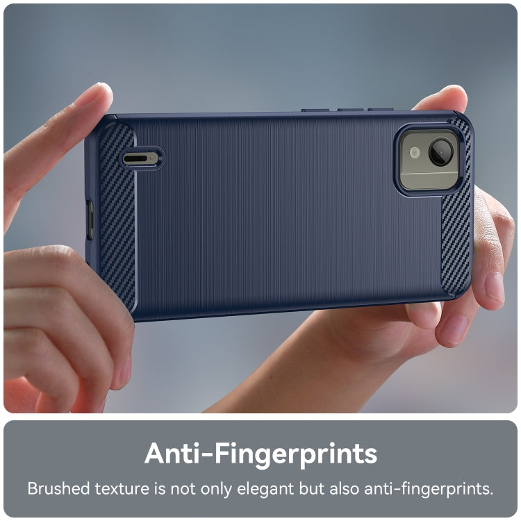 For Nokia C110 Brushed Texture Carbon Fiber TPU Phone Case(Blue) - free shipping - PMC TechLife - Order now!