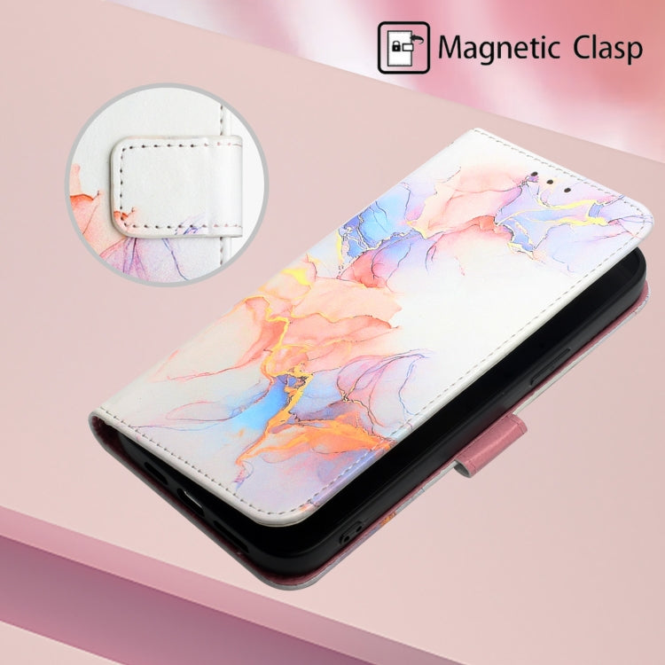 For iPhone 15 PT003 Marble Pattern Flip Leather Phone Case(Galaxy Marble White LS004) - iPhone 15 Cases by PMC Jewellery | Online Shopping South Africa | PMC Jewellery