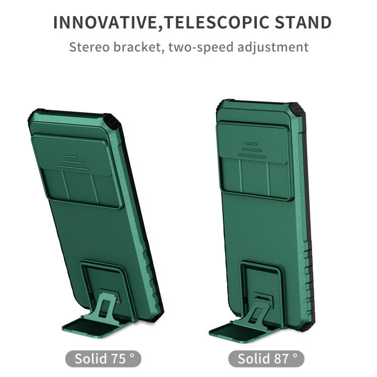 For Google Pixel 8 Pro Stereoscopic Holder Sliding Camshield Phone Case(Green) - free shipping - PMC TechLife - Order now!