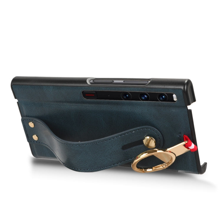 For Huawei Mate Xs 2 Wristband Leather Back Phone Case(Blue) - free shipping - PMC TechLife - Order now!