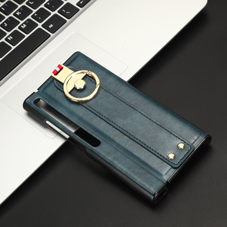 For Huawei Mate Xs 2 Wristband Leather Back Phone Case(Blue) - free shipping - PMC TechLife - Order now!