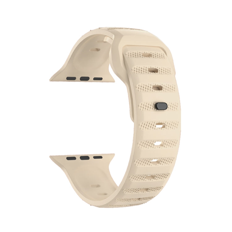 For Apple Watch 8 45mm  Dot Texture Fluororubber Watch Band(Starlight) - Watch Bands by PMC TechLife | Online Shopping South Africa | PMC TechLife