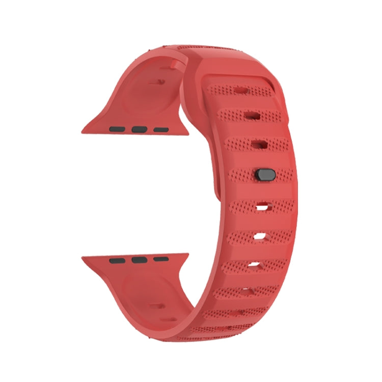 For Apple Watch SE 2022 40mm Dot Texture Fluororubber Watch Band(Red) - Watch Bands by PMC TechLife | Online Shopping South Africa | PMC TechLife