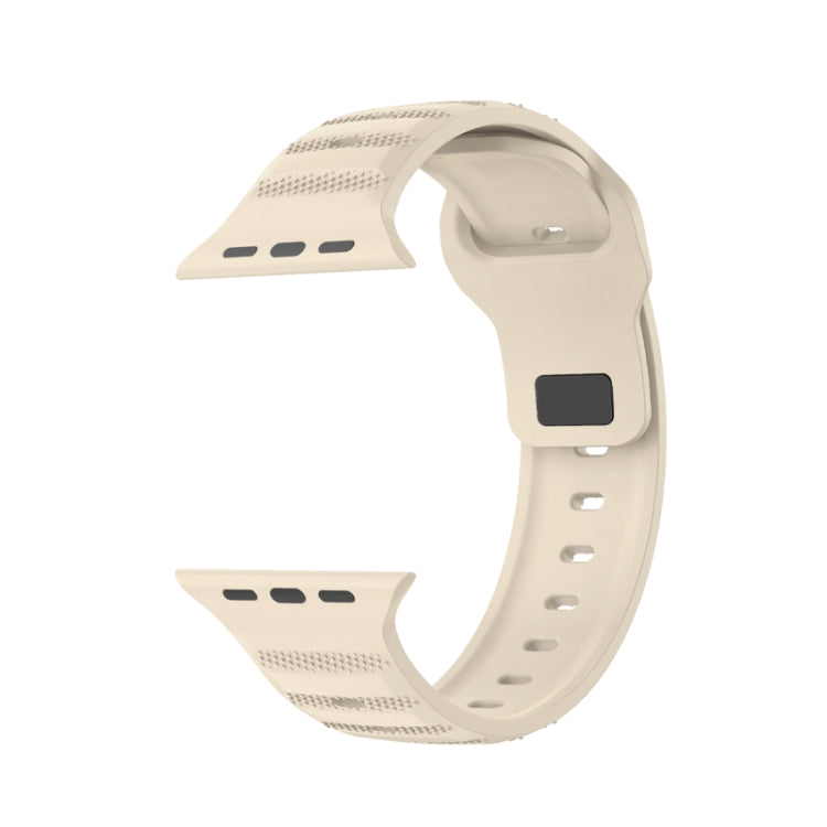 For Apple Watch 7 41mm Dot Texture Fluororubber Watch Band(Starlight) - Watch Bands by PMC TechLife | Online Shopping South Africa | PMC TechLife