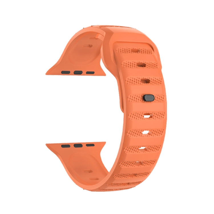 For Apple Watch 7 45mm Dot Texture Fluororubber Watch Band(Orange) - Watch Bands by PMC TechLife | Online Shopping South Africa | PMC TechLife