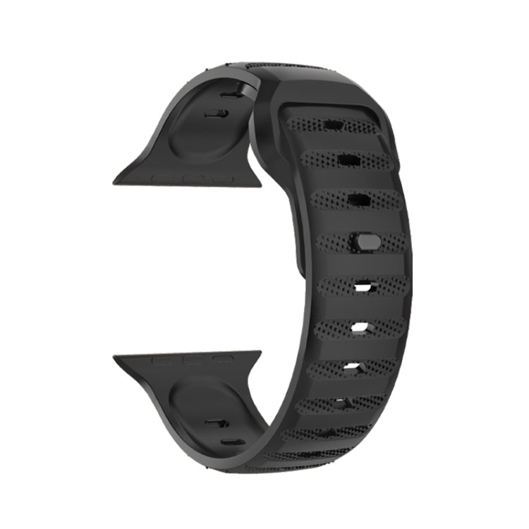 For Apple Watch 7 45mm Dot Texture Fluororubber Watch Band(Black) - Watch Bands by PMC TechLife | Online Shopping South Africa | PMC TechLife