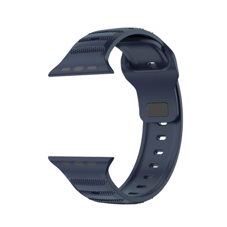 For Apple Watch 3 38mm Dot Texture Fluororubber Watch Band(Midnight Blue) - Watch Bands by PMC TechLife | Online Shopping South Africa | PMC TechLife
