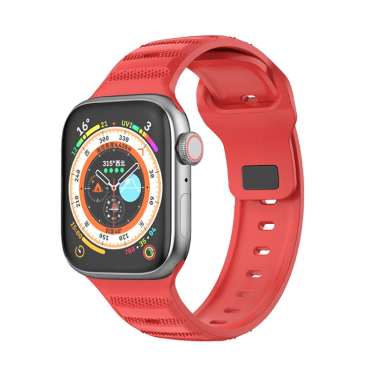 For Apple Watch 3 42mm Dot Texture Fluororubber Watch Band(Red) - Watch Bands by PMC TechLife | Online Shopping South Africa | PMC TechLife