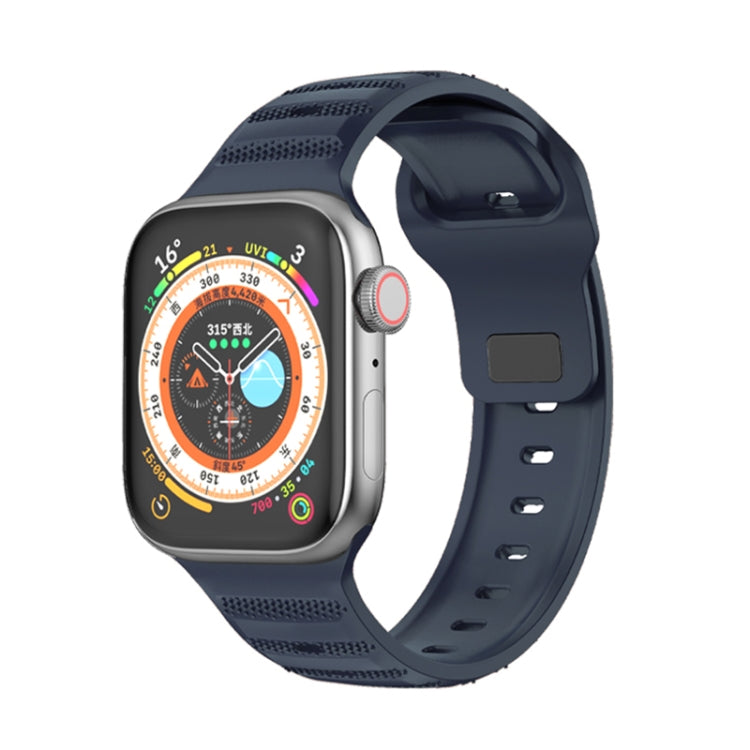 For Apple Watch 2 42mm Dot Texture Fluororubber Watch Band(Midnight Blue) - Watch Bands by PMC TechLife | Online Shopping South Africa | PMC TechLife