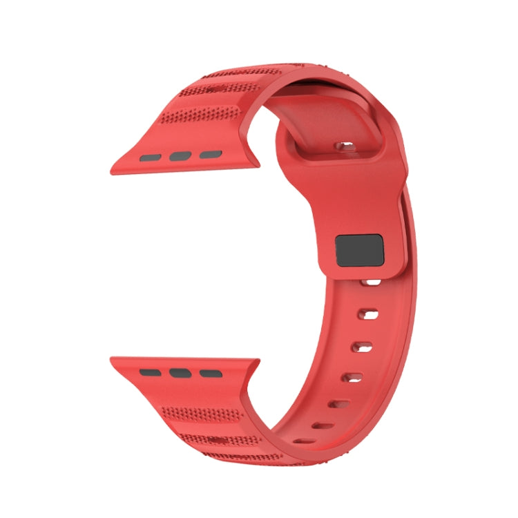 For Apple Watch 42mm Dot Texture Fluororubber Watch Band(Red) - Watch Bands by PMC TechLife | Online Shopping South Africa | PMC TechLife