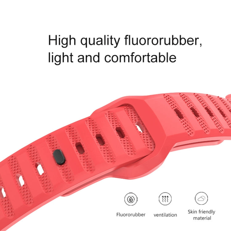 For Apple Watch 42mm Dot Texture Fluororubber Watch Band(Black) - Watch Bands by PMC TechLife | Online Shopping South Africa | PMC TechLife