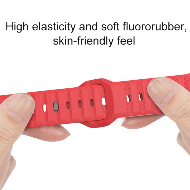 For Apple Watch 7 45mm Dot Texture Fluororubber Watch Band(Black) - Watch Bands by PMC TechLife | Online Shopping South Africa | PMC TechLife