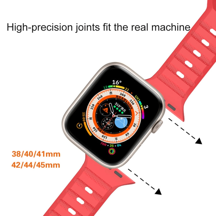 For Apple Watch 42mm Dot Texture Fluororubber Watch Band(Black) - Watch Bands by PMC Jewellery | Online Shopping South Africa | PMC Jewellery