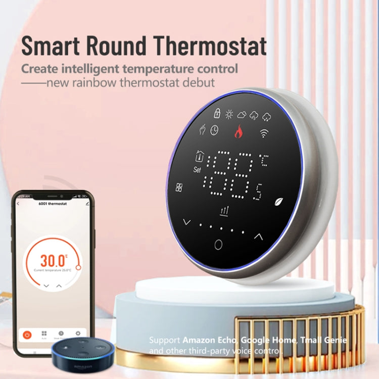BHT-6001GALW 95-240V AC 5A Smart Round Thermostat Water Heating LED Thermostat With WiFi(Black) - Thermostat & Thermometer by PMC Jewellery | Online Shopping South Africa | PMC Jewellery
