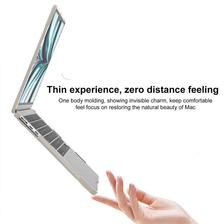 For MacBook Air 13.6 inch A2681 2022 Translucent Laptop Protective Case(Khaki) - MacBook Air Cases by PMC TechLife | Online Shopping South Africa | PMC TechLife