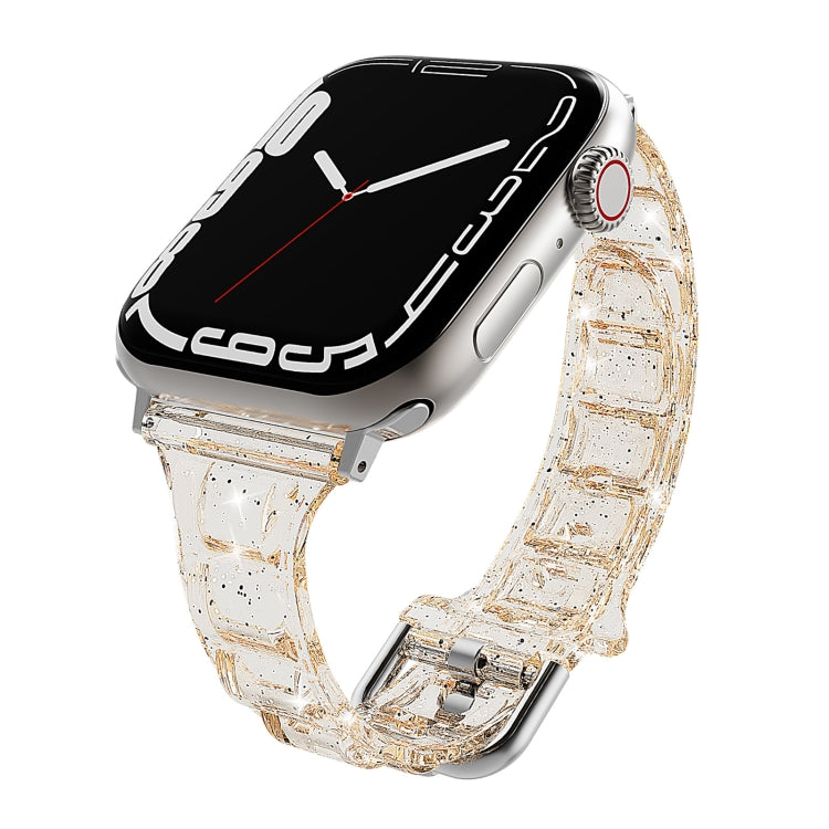 For Apple Watch SE 2022 44mm Cube Airbag Clear TPU Watch Band(Gold) - Watch Bands by PMC Jewellery | Online Shopping South Africa | PMC Jewellery