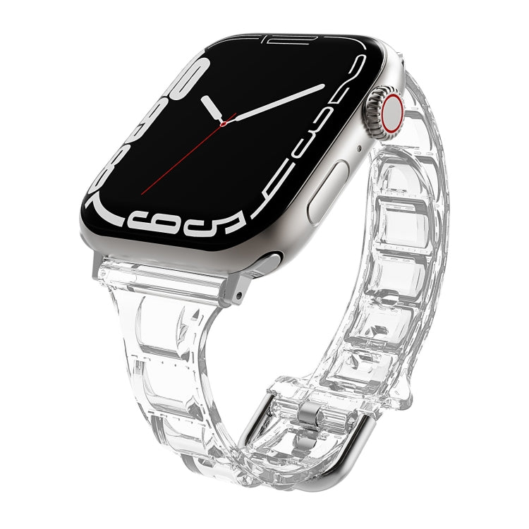 For Apple Watch 7 41mm Cube Airbag Clear TPU Watch Band(Transparent) - Watch Bands by PMC TechLife | Online Shopping South Africa | PMC TechLife